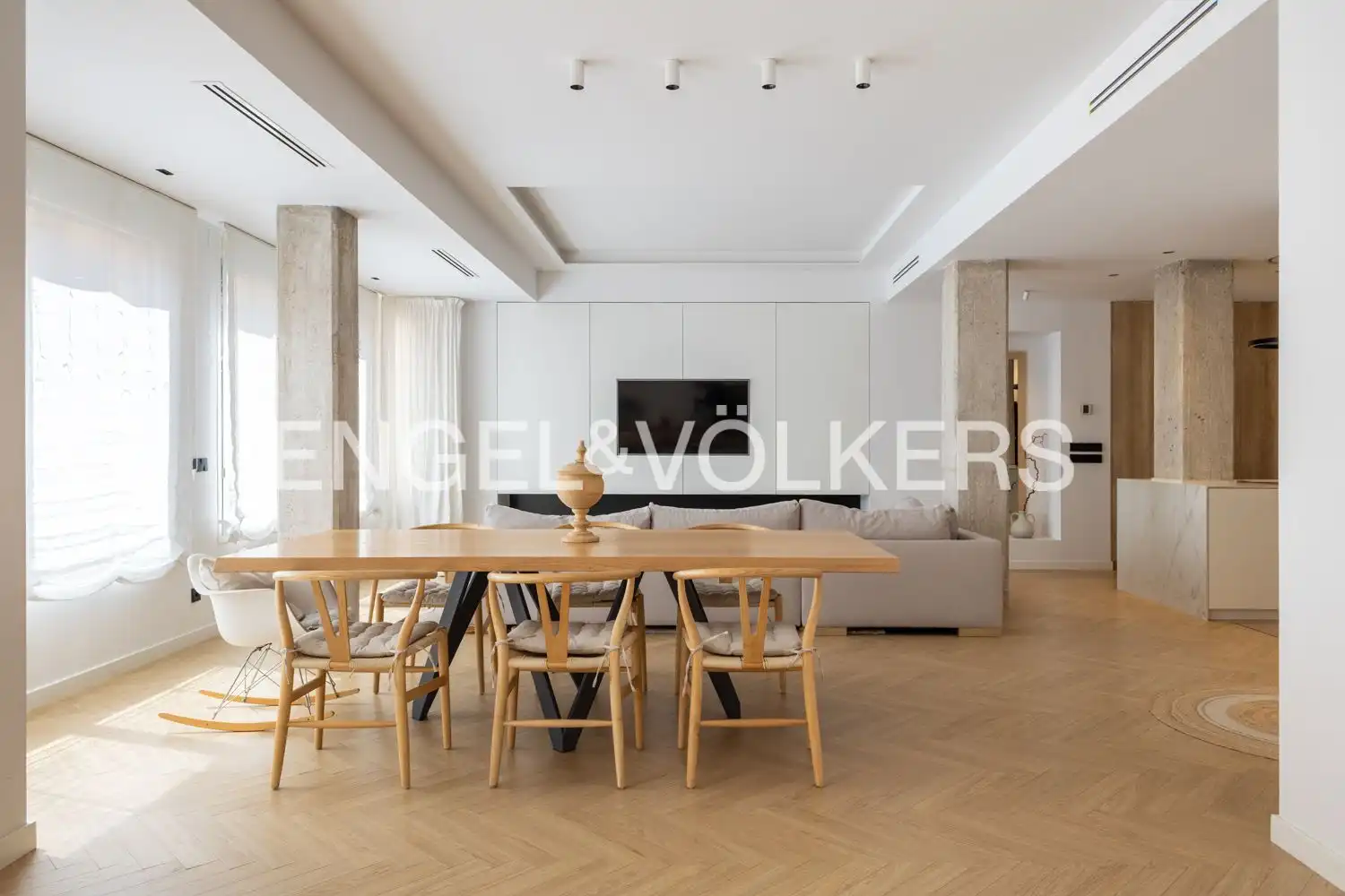 Living room of Flat for rent in  Valencia Capital  with Air Conditioner, Heating and Parquet flooring