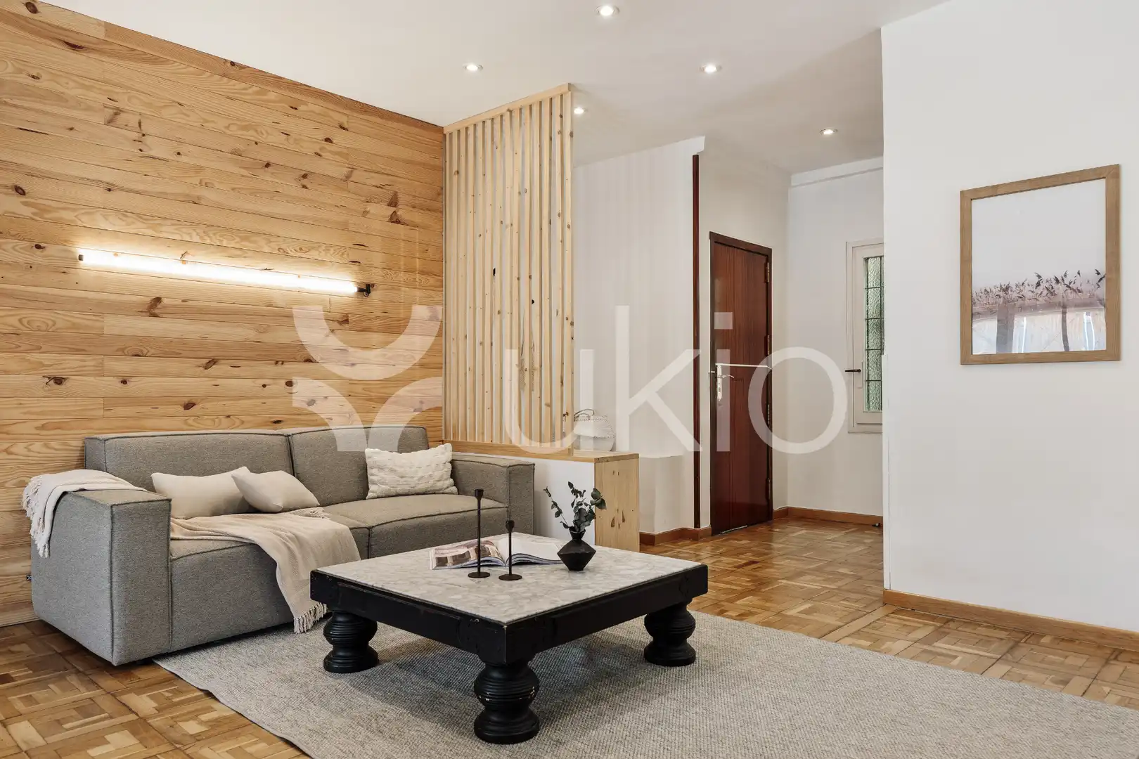 Sala de estar de Apartamento de alquiler en Barcelona con Aire acondicionado, Calefacción y Terraza