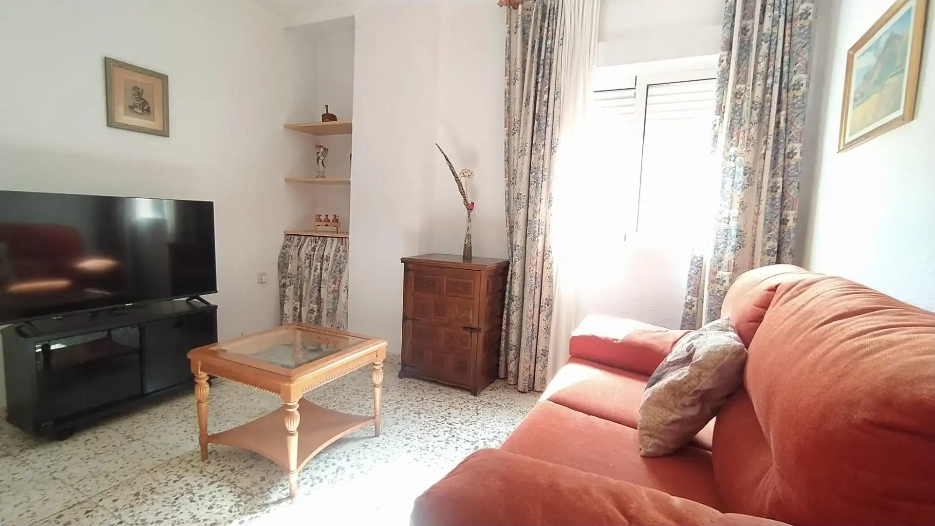 Sala d'estar de Pis en venda en Málaga amb Aire condicionat, Jardí privat i Terrassa