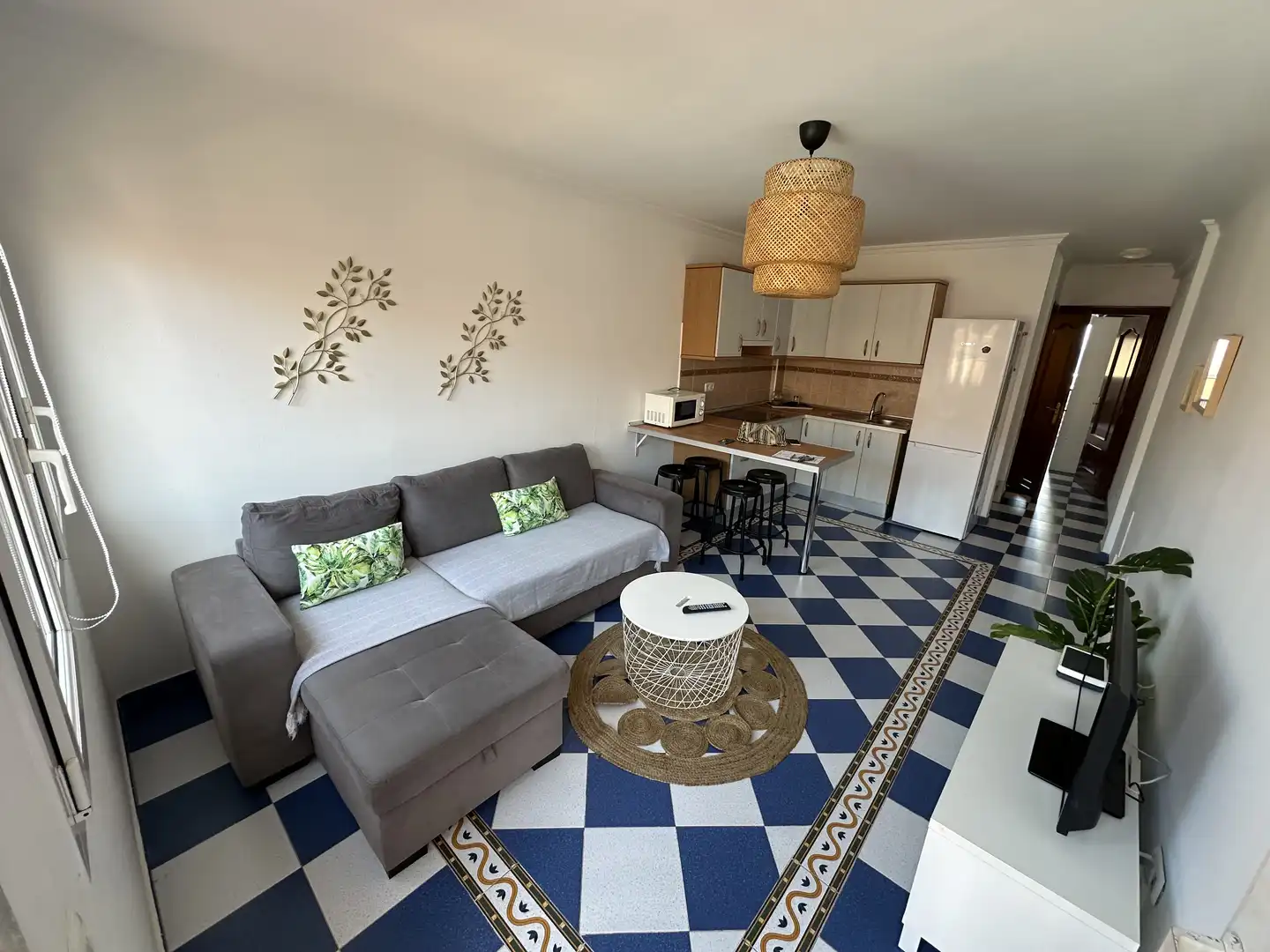 Wohnzimmer von Einfamilien-Reihenhaus zum Verkauf in La Oliva mit Terrasse, Möbliert und Waschmaschine