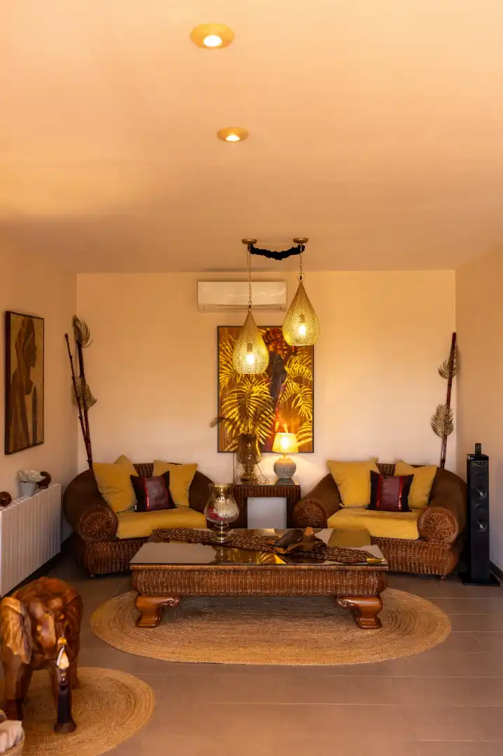 Sala d'estar de Casa adosada en venda en Marratxí amb Aire condicionat, Jardí privat i Terrassa