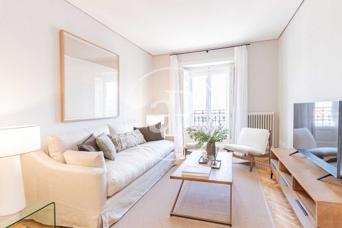 Living room of Flat to rent in  Madrid Capital  with Air Conditioner, Heating and Furnished