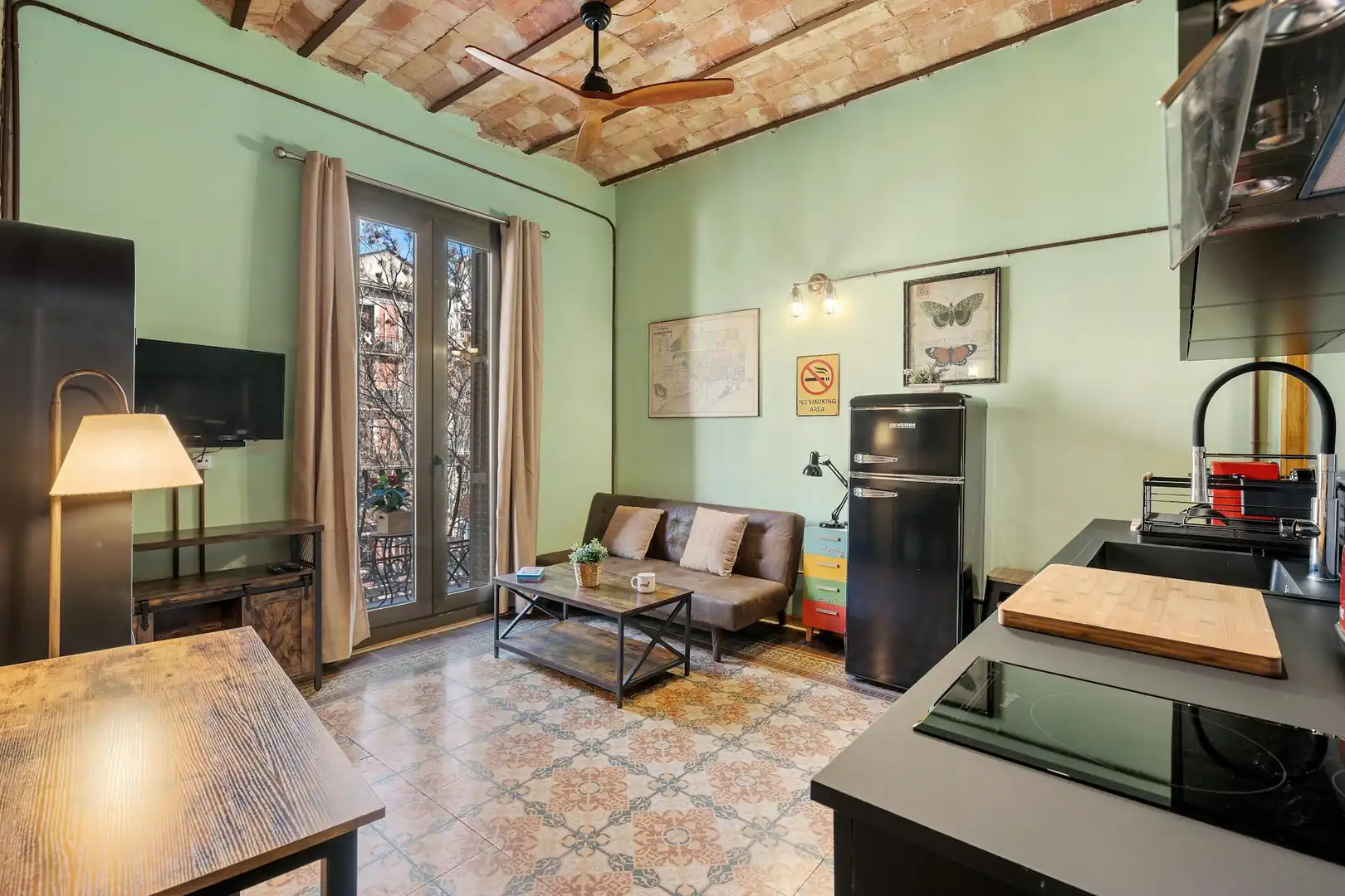 Living room of Flat for rent in Barcelona  with Air Conditioner, Heating and Furnished