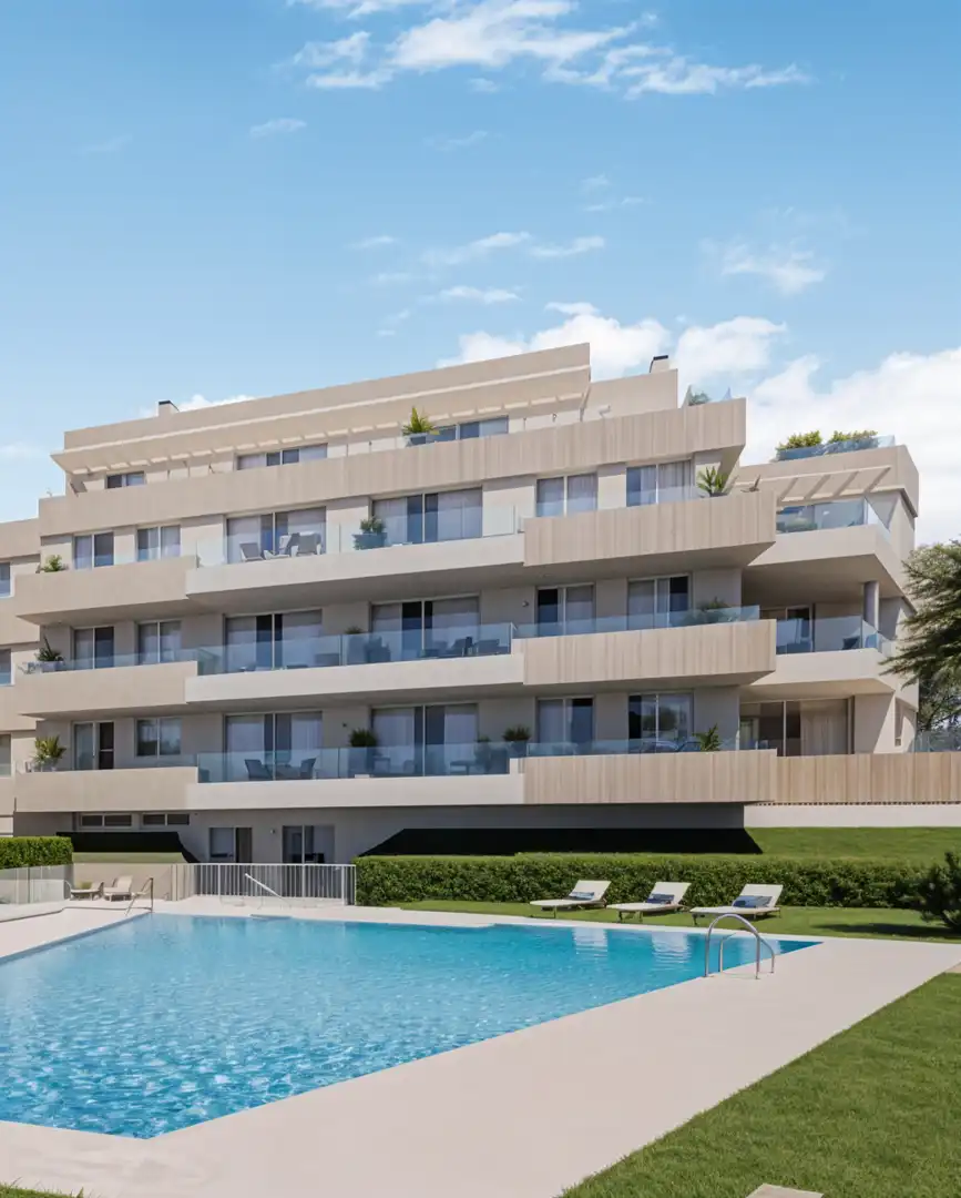 Vista exterior de Àtic en venda en Estepona amb Aire condicionat, Terrassa i Piscina