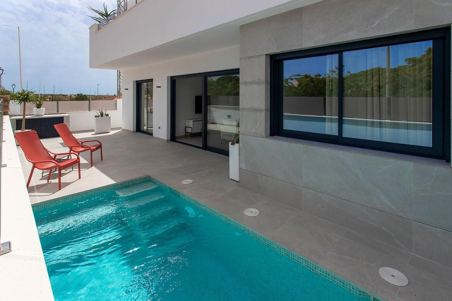 Piscina de Casa adosada en venda en  Murcia Capital amb Jardí privat, Terrassa i Piscina