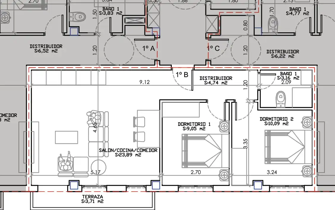 Appartamento con terrazza in vendita a Calle Agustín Rivera 11
