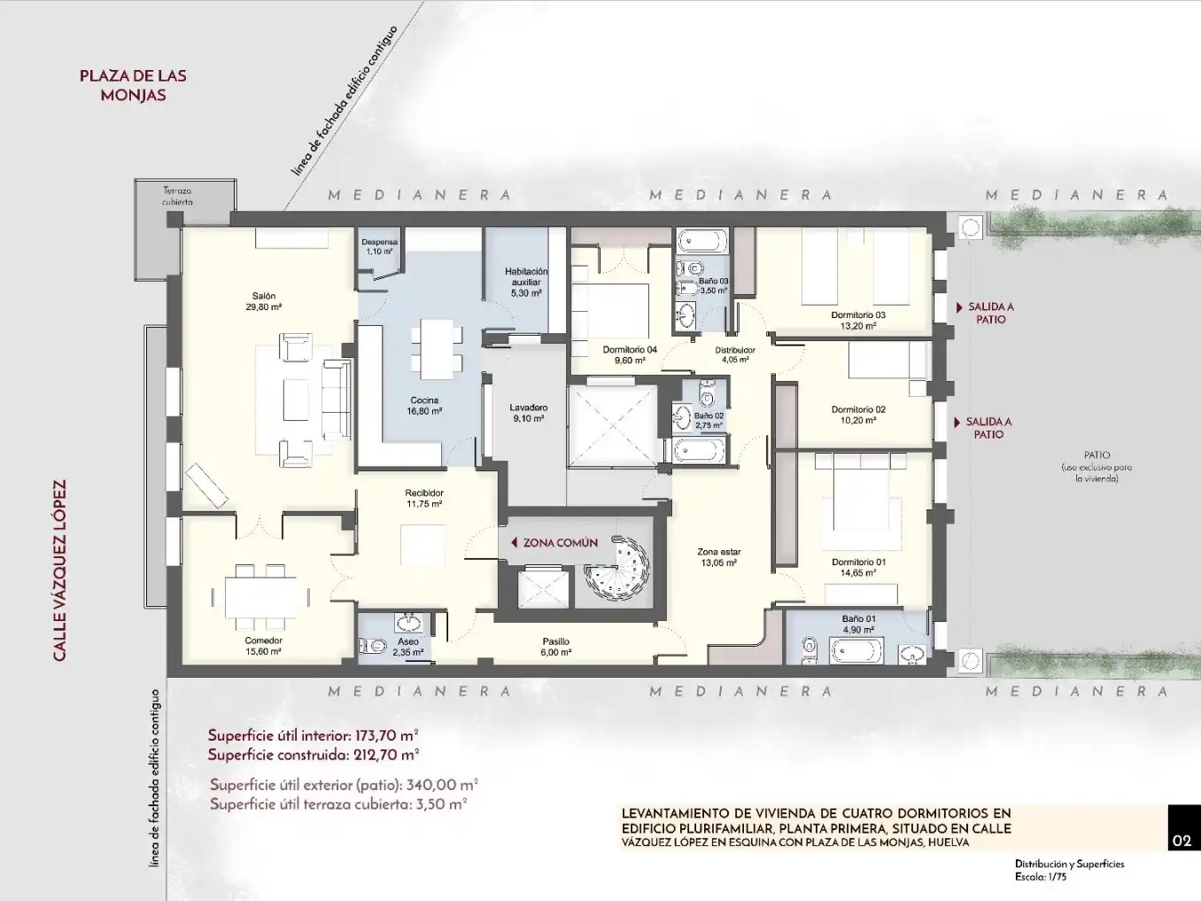Piso con jardín en venta en Vazquez López 1