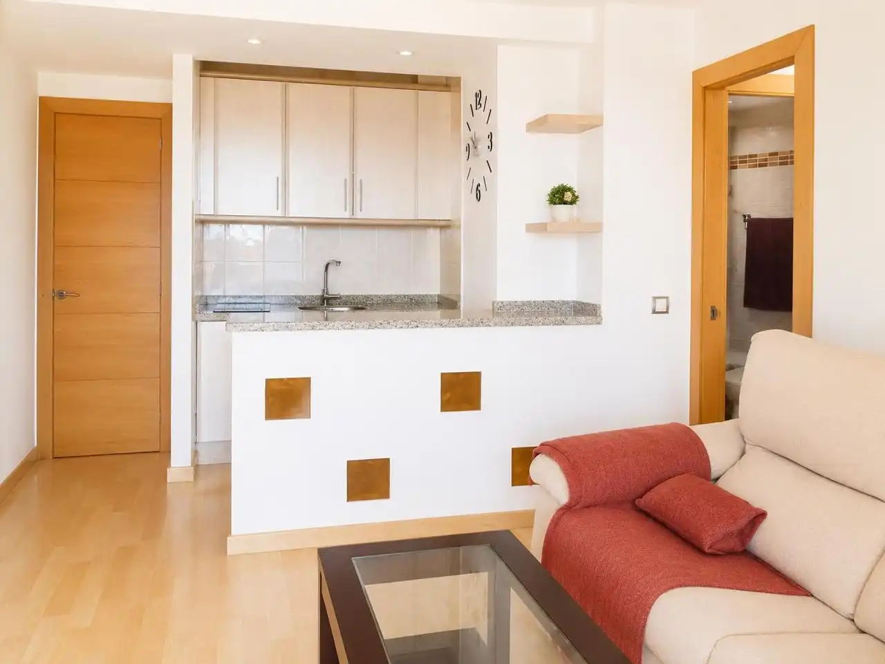 Cocina de Piso de alquiler en Mijas con Terraza, Amueblado y Piscina comunitaria