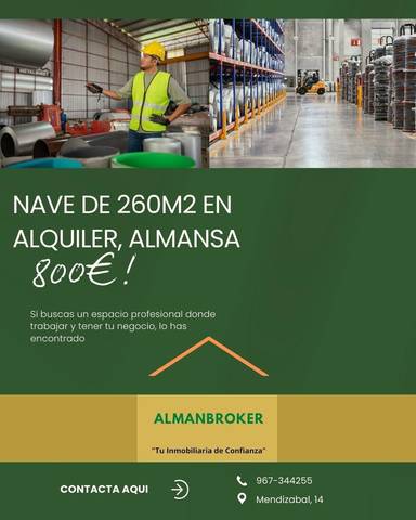 Nave industrial en Alquiler en Almansa
