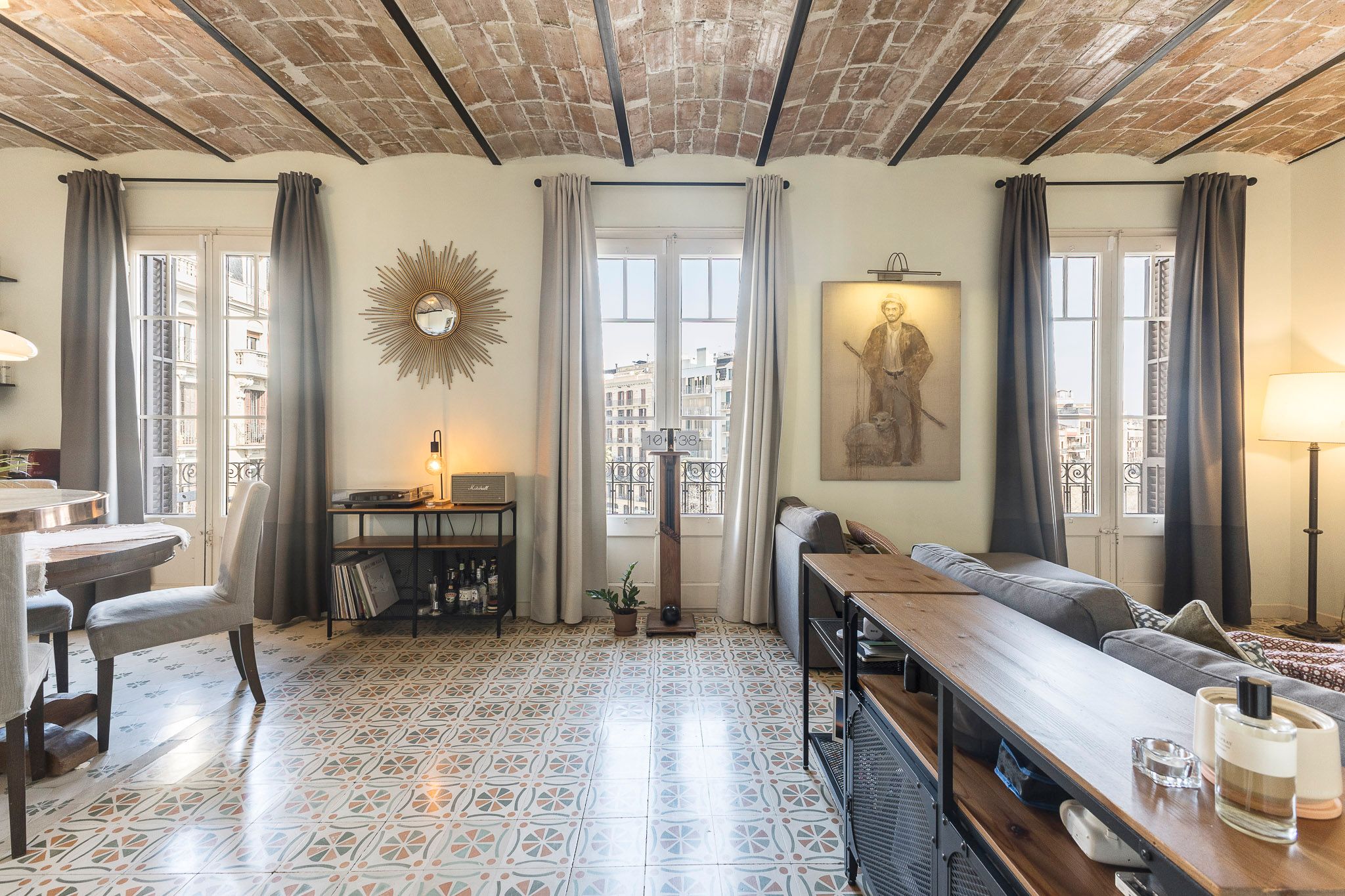 Sala d'estar de Pis de lloguer en  Barcelona Capital amb Aire condicionat, Calefacció i Moblat