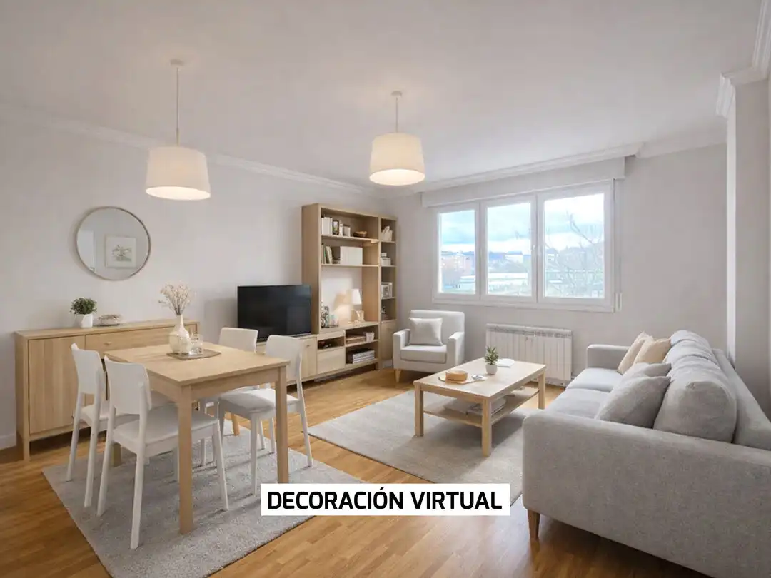 Sala de estar de Piso en venta en Vitoria - Gasteiz con Calefacción, Parquet y Terraza