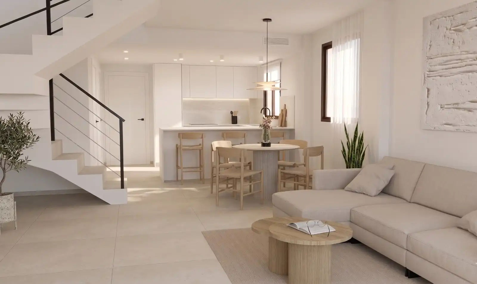Sala de estar de Casa adosada en venta en Els Poblets con Aire acondicionado, Calefacción y Terraza