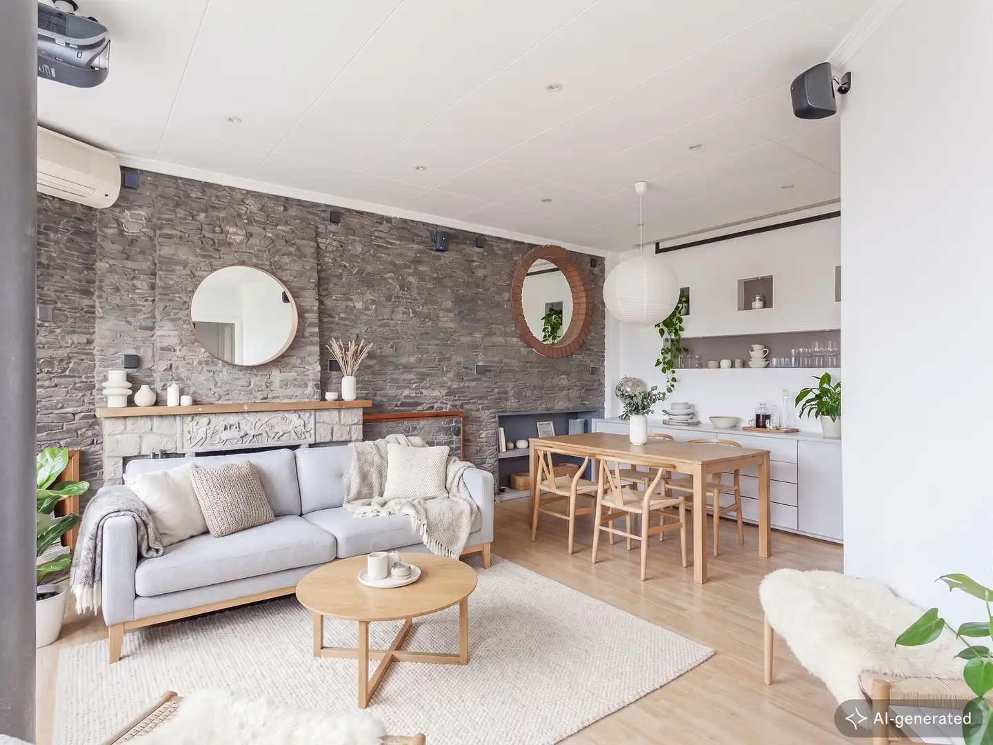 Wohnzimmer von Dachboden zum Verkauf in Barcelona mit Klimaanlage, Heizung und Terrasse