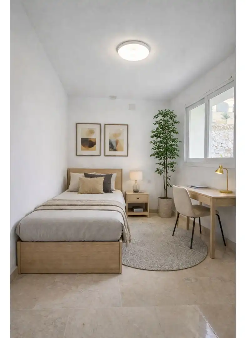 Dormitori de Apartament en venda en Benahavís amb Aire condicionat, Terrassa i Piscina comunitària