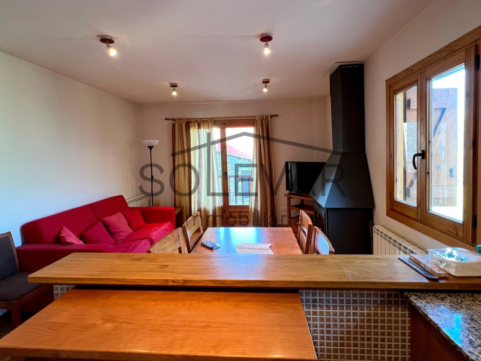 Living room of Flat for sale in La Torre de Cabdella  with Heating, Terrace and Furnished
