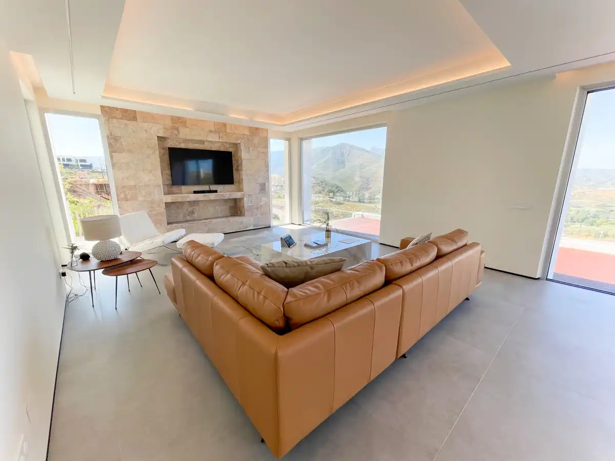Living room of Houses for sale in Mijas  with Air Conditioner, Private garden and Terrace