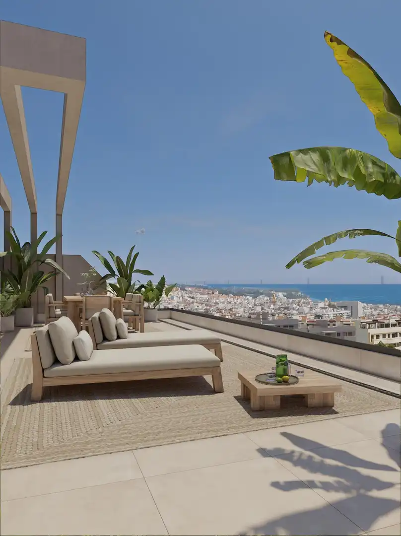 Terraza de Apartamento en venta en Estepona con Aire acondicionado, Jardín privado y Terraza