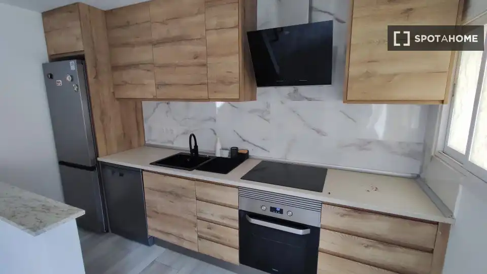 Cocina de Apartamento para compartir en Llucmajor con Aire acondicionado, Terraza y Amueblado