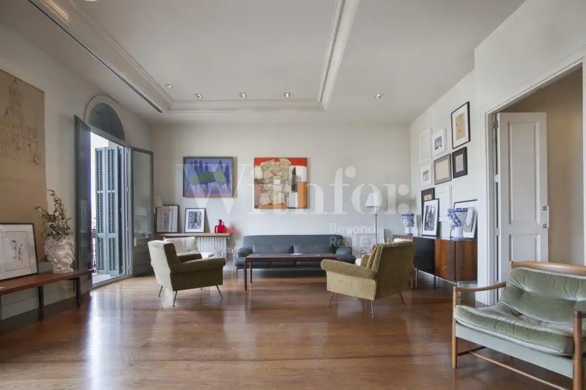Living room of Flat for sale in Barcelona  with Air Conditioner, Heating and Parquet flooring