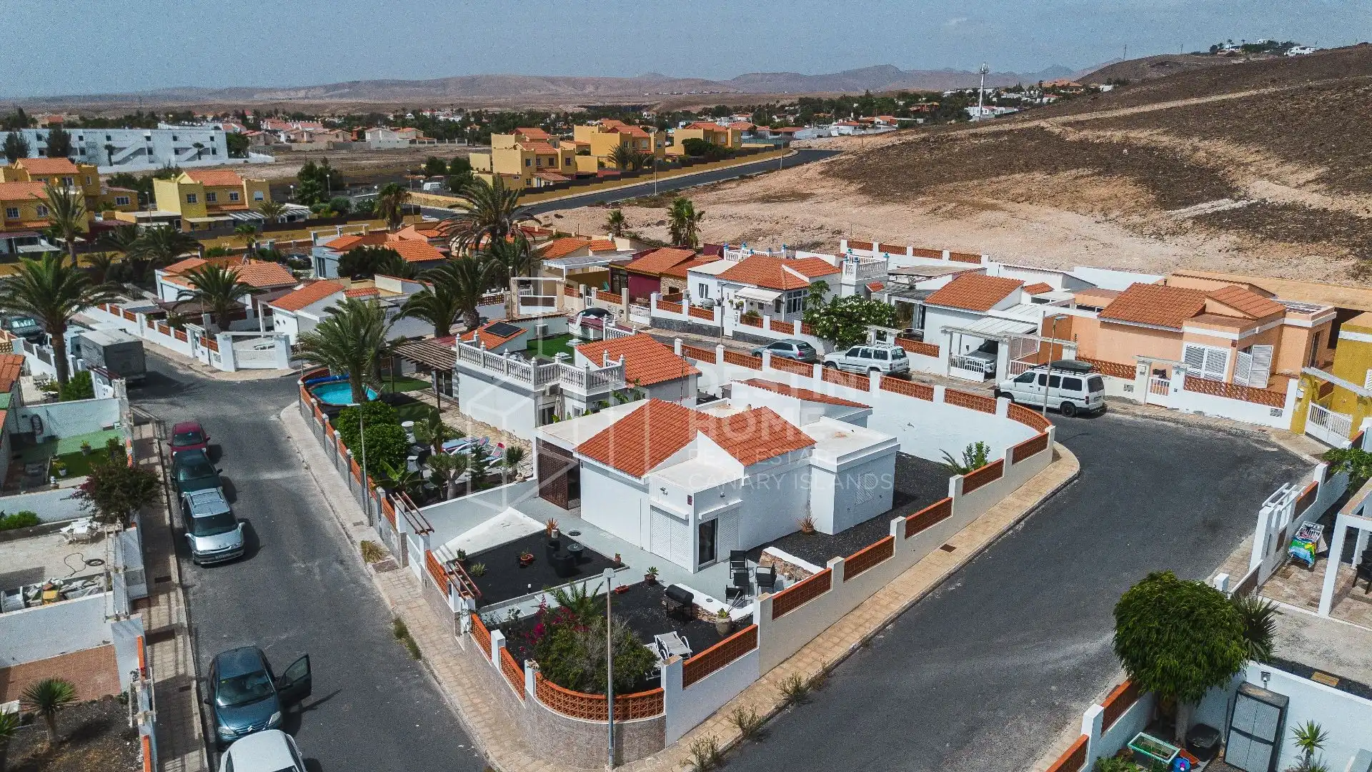 Vista exterior de Casa o xalet en venda en La Oliva amb Jardí privat, Terrassa i Traster