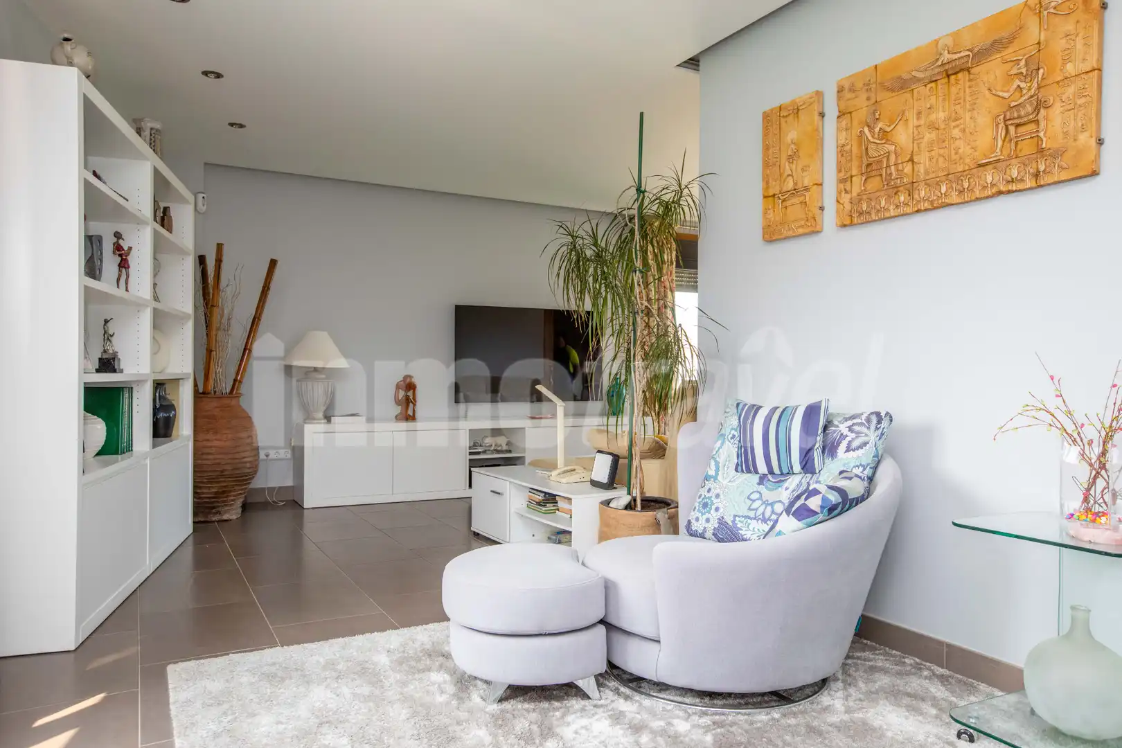 Sala de estar de Casa o chalet en venta en Sanxenxo con Calefacción, Jardín privado y Parquet