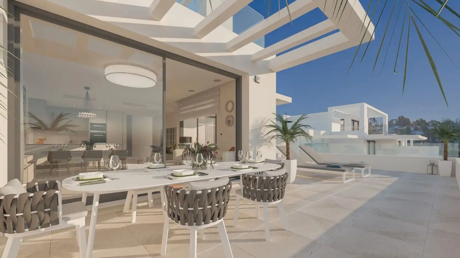 Terraza de Apartamento de alquiler en Estepona con Aire acondicionado, Calefacción y Internet