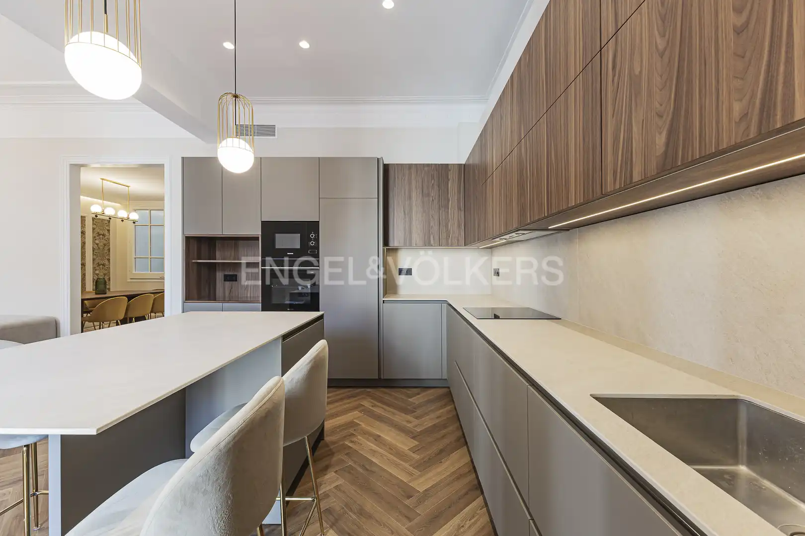 Cocina de Piso de alquiler en Barcelona con Aire acondicionado, Calefacción y Parquet