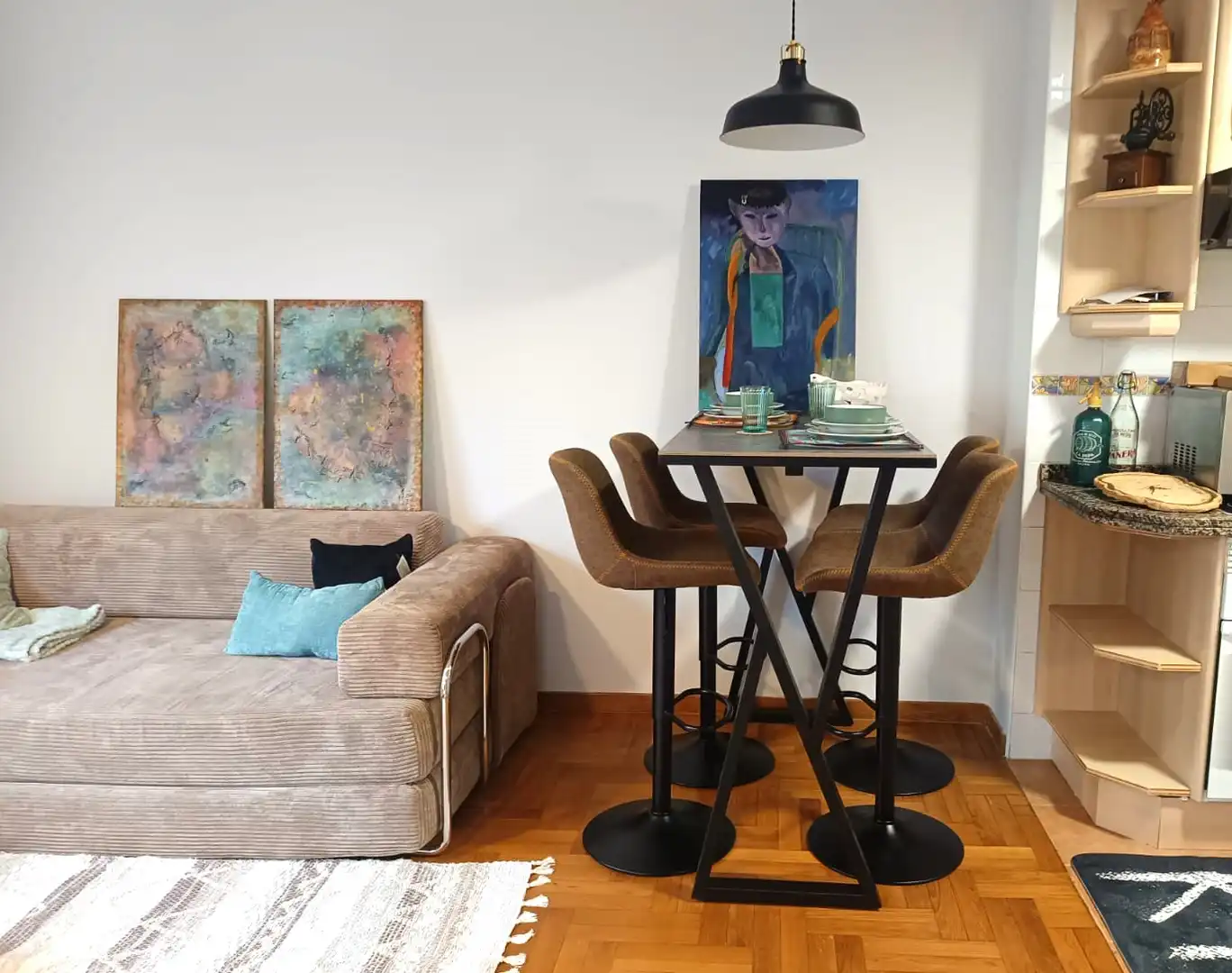 Dining room of Flat for rent in Noreña  with Heating, Parquet flooring and Furnished