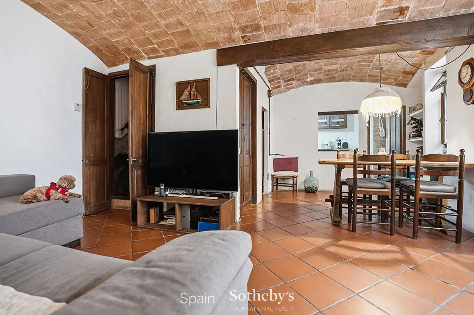 Wohnzimmer von Einfamilien-Reihenhaus zum Verkauf in L'Escala mit Heizung, Terrasse und Abstellraum