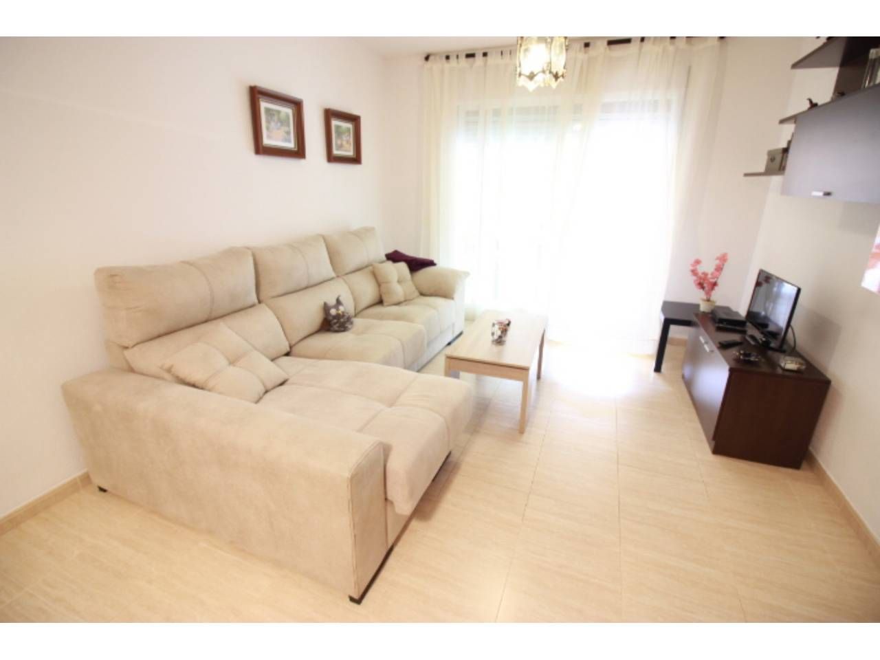Living room of Flat for sale in Roquetas de Mar  with Air Conditioner, Terrace and Furnished