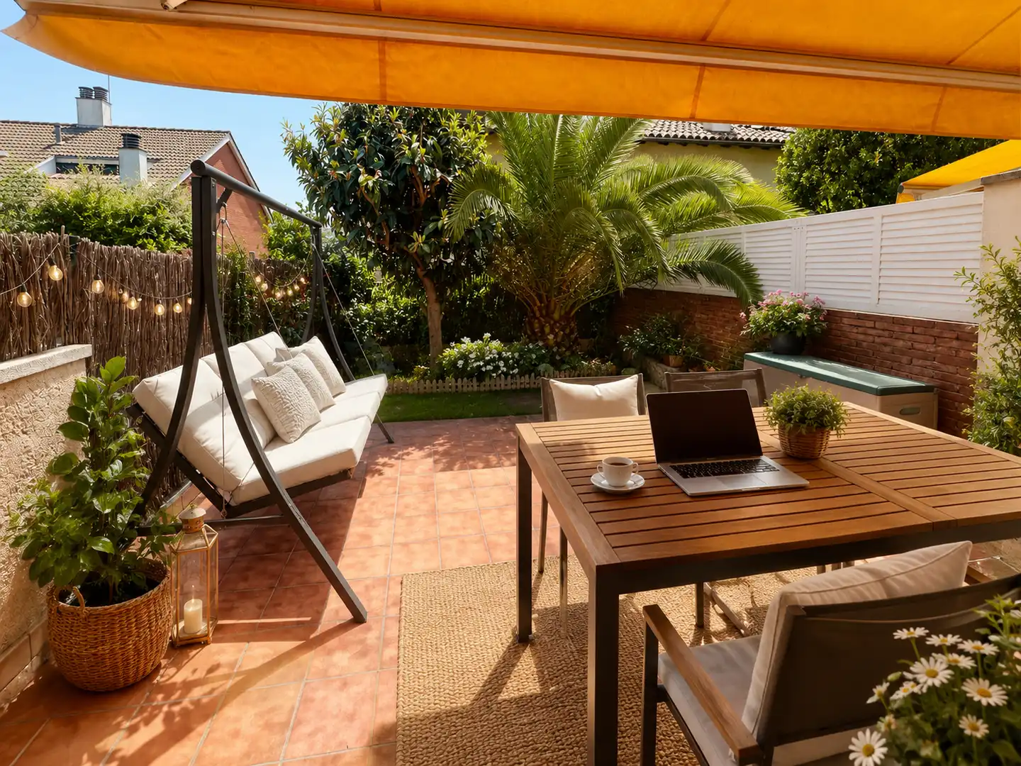 Terraza de Casa adosada en venta en Sant Cugat del Vallès con Aire acondicionado, Calefacción y Jardín privado