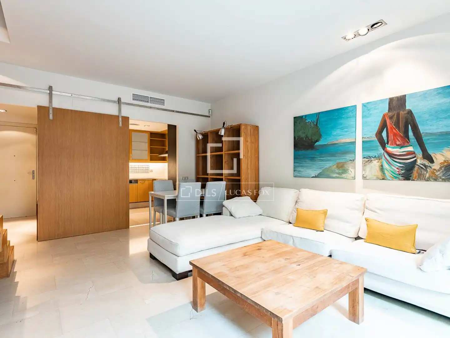 Sala de estar de Piso de alquiler en Barcelona con Aire acondicionado, Calefacción y Parquet