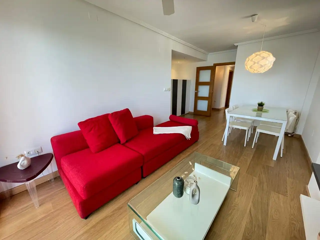Wohnzimmer von Wohnungen zum Verkauf in La Manga del Mar Menor mit Heizung, Parkett und Terrasse