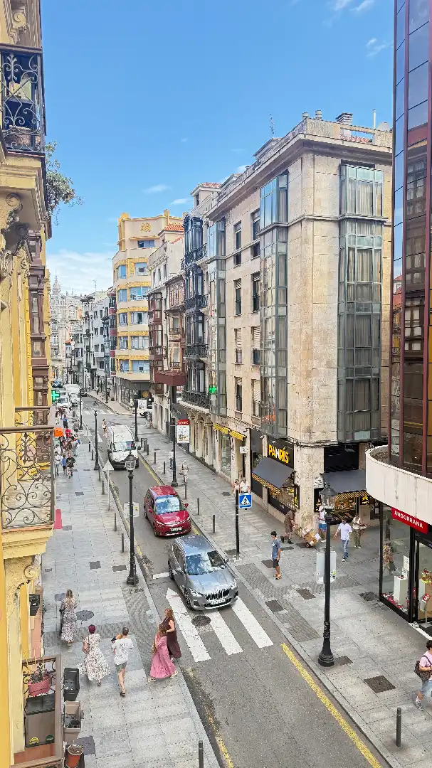 Vista exterior de Pis de lloguer en Gijón  amb Calefacció, Parquet i Moblat
