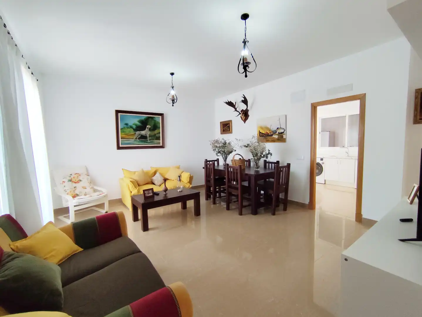 Sala de estar de Casa o chalet de alquiler en Sanlúcar de Barrameda con Terraza, Piscina y Amueblado