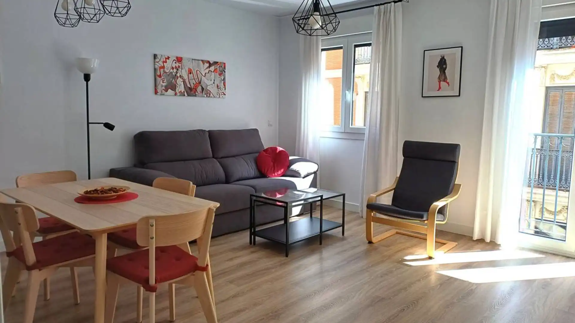 Living room of Flat for sale in  Huelva Capital  with Air Conditioner, Furnished and Balcony