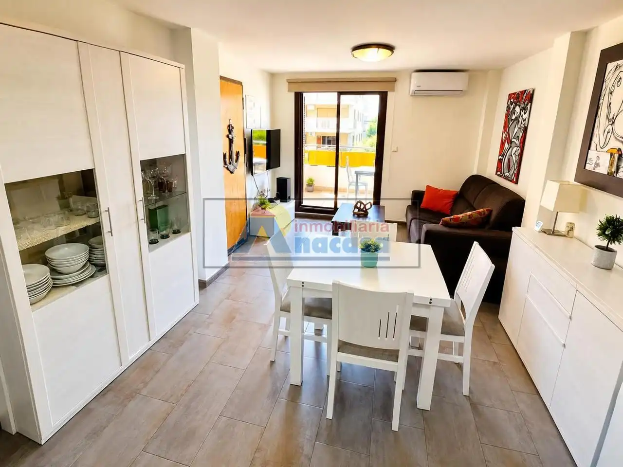 Living room of Flat for sale in Oliva  with Air Conditioner, Terrace and Furnished