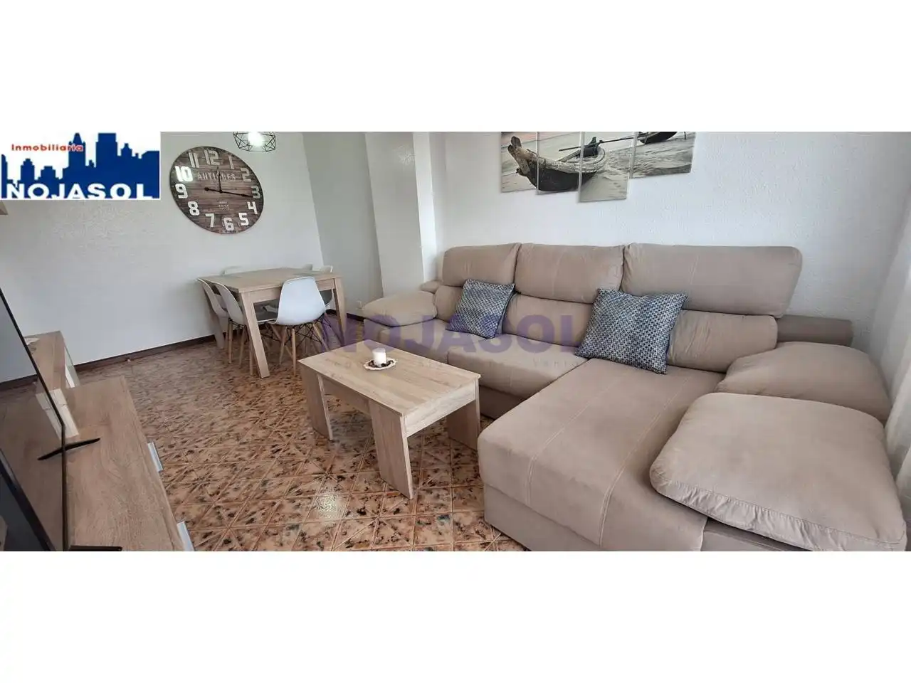 Wohnzimmer von Wohnung zur Miete in Noja mit Heizung, Terrasse und Möbliert