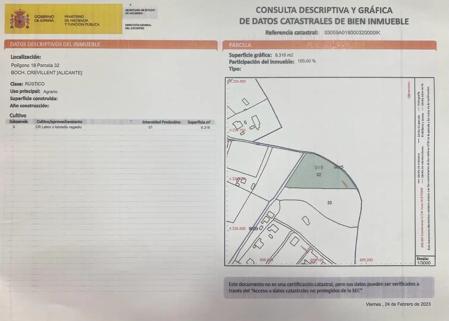 Residential land for sale in Catral