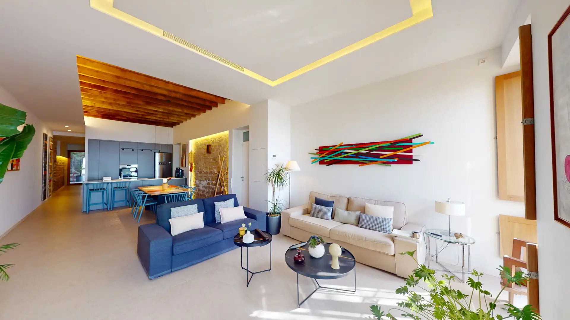 Wohnzimmer von Wohnung zum Verkauf in Alicante / Alacant mit Klimaanlage, Privatgarten und Abstellraum