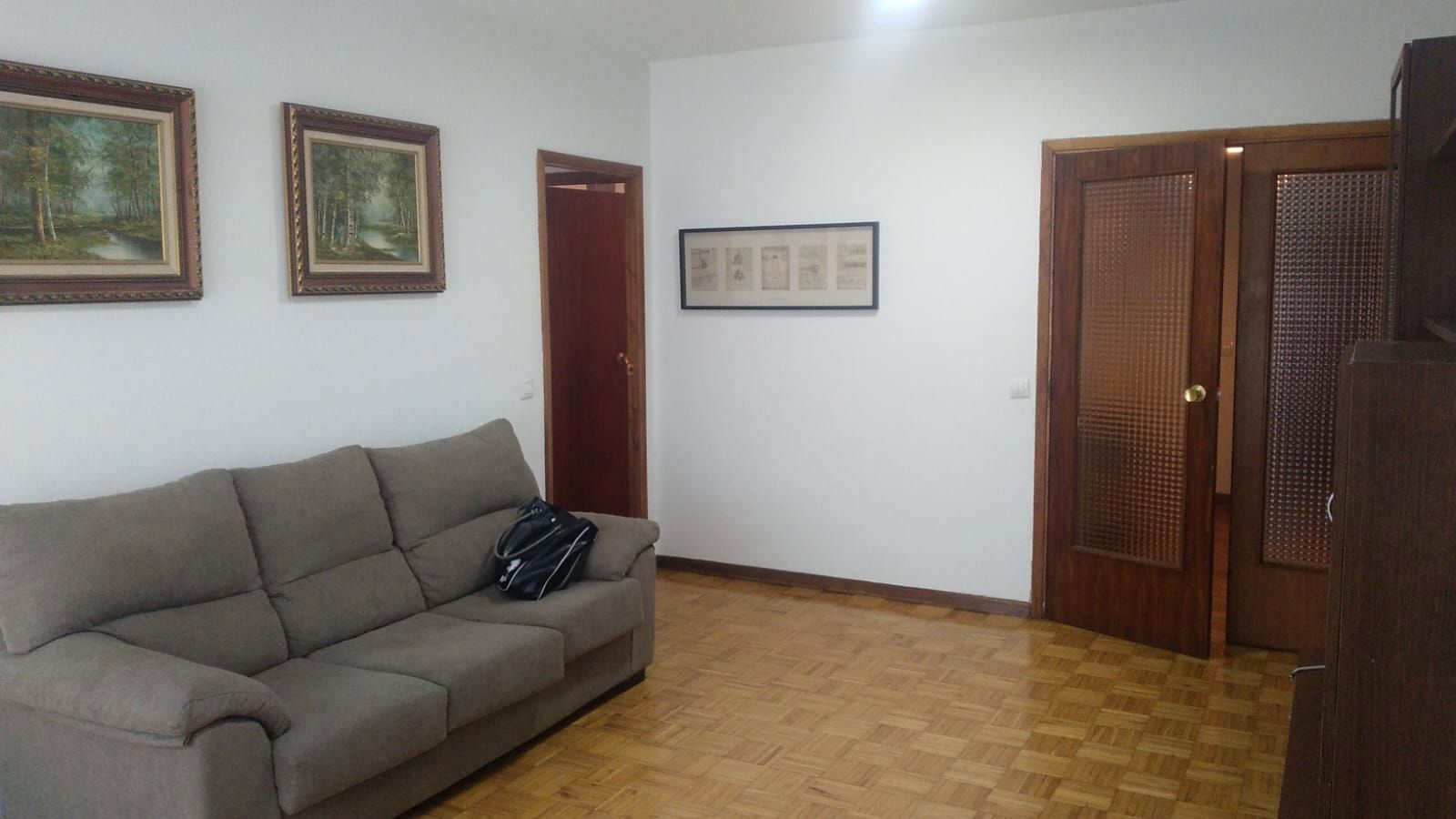 Sala d'estar de Pis de lloguer en Pontevedra Capital  amb Parquet, Moblat i Forn