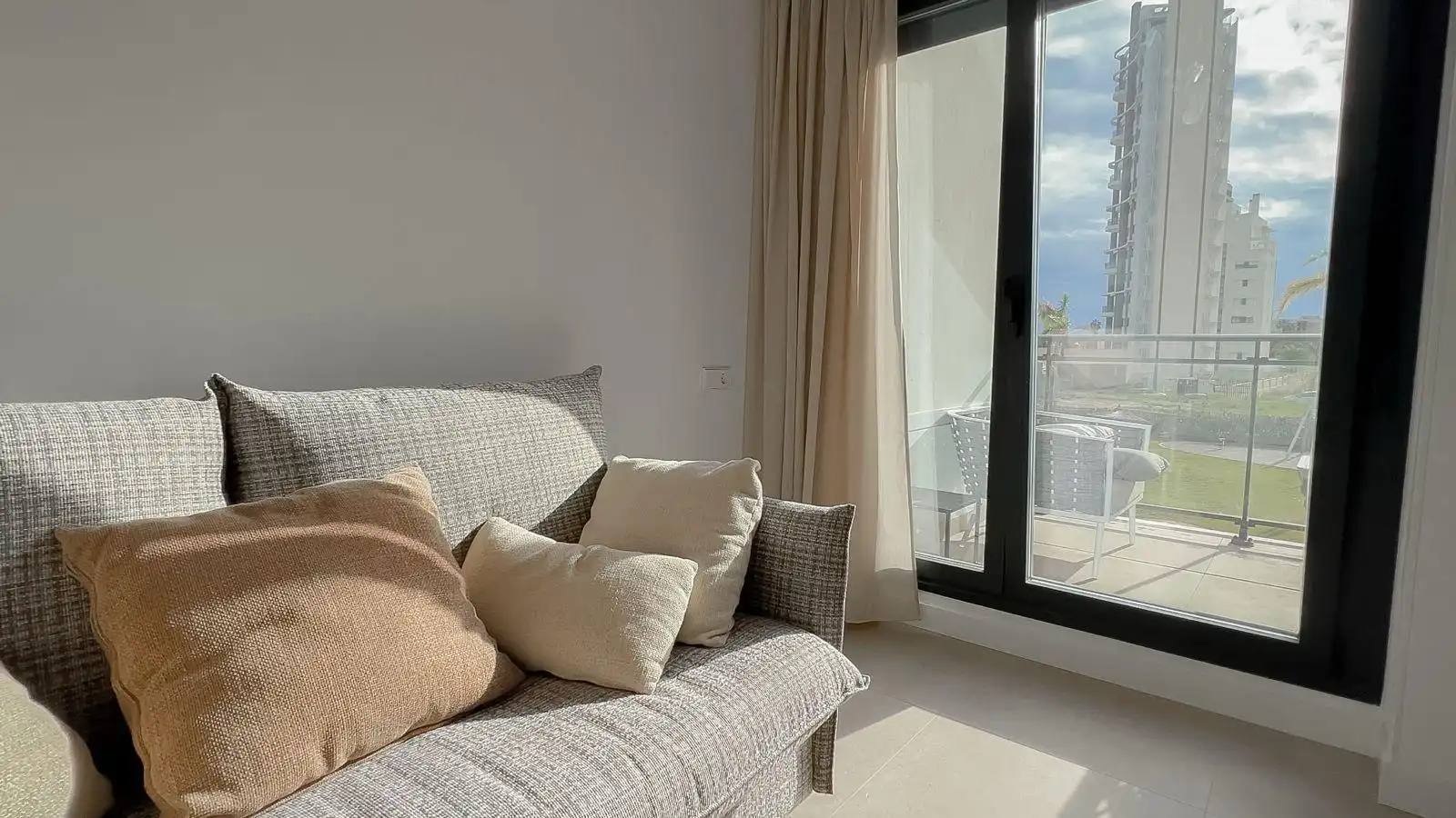 Sala de estar de Dúplex de alquiler en Calpe / Calp con Aire acondicionado, Terraza y Trastero