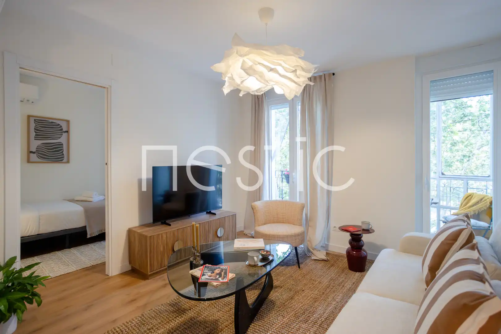 Sala d'estar de Apartament de lloguer en Madrid amb Aire condicionat, Calefacció i Moblat