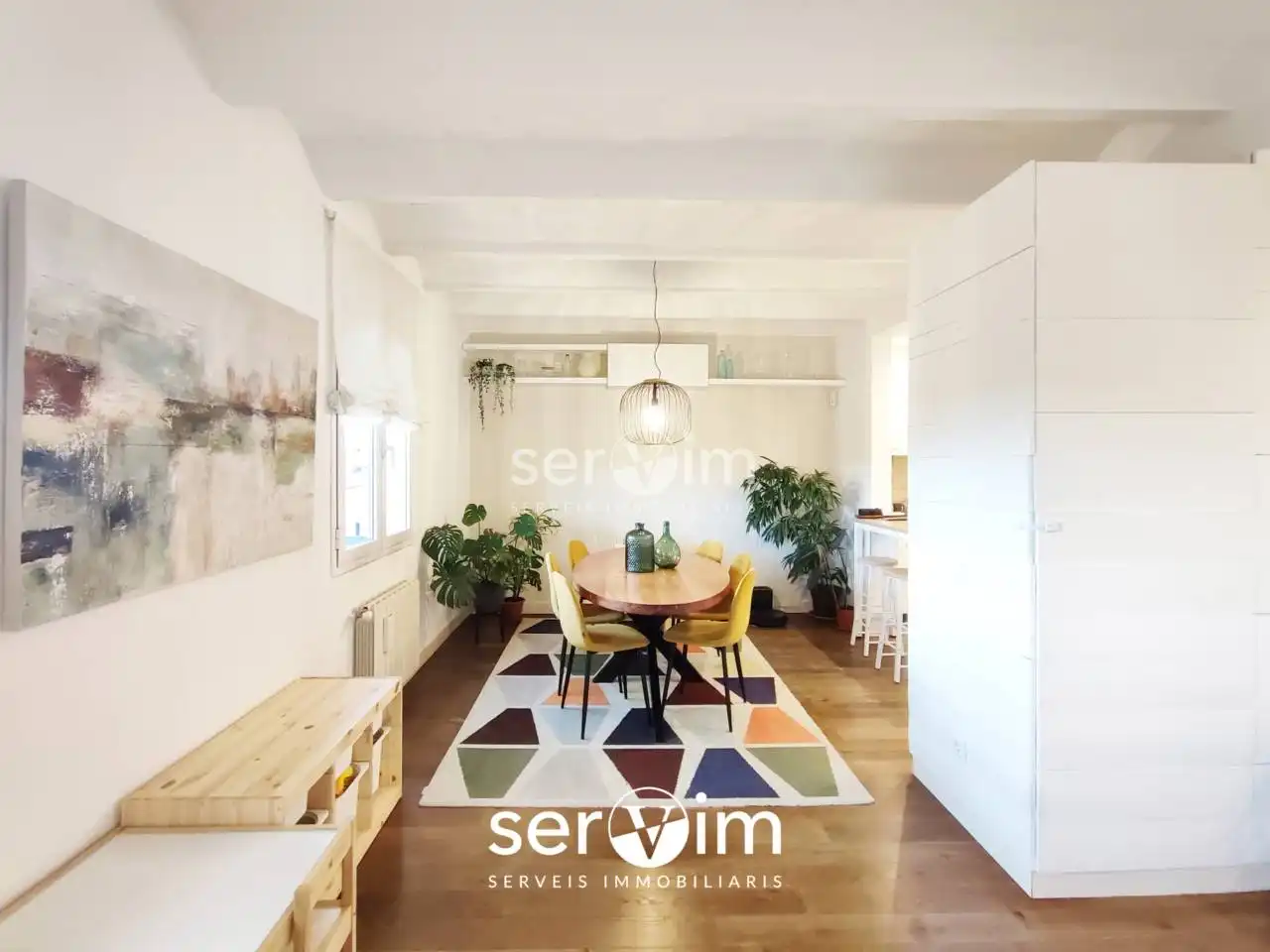 Esszimmer von Wohnung zum Verkauf in Girona Capital mit Klimaanlage, Heizung und Terrasse