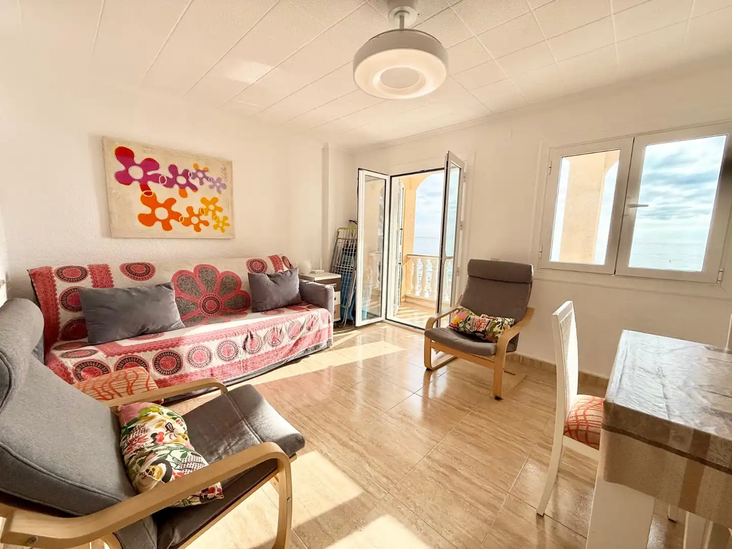 Living room of Flat for rent in Pilar de la Horadada  with Air Conditioner, Heating and Furnished