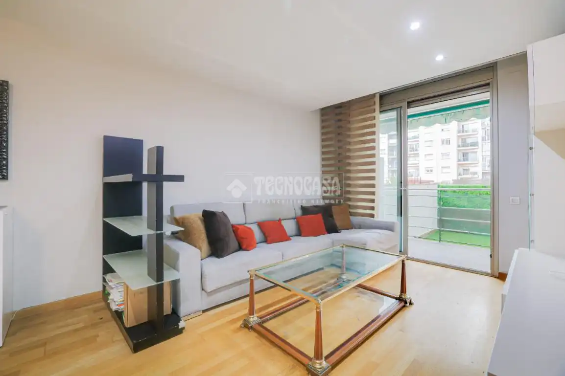 Sala de estar de Piso en venta en Barcelona con Aire acondicionado, Parquet y Terraza