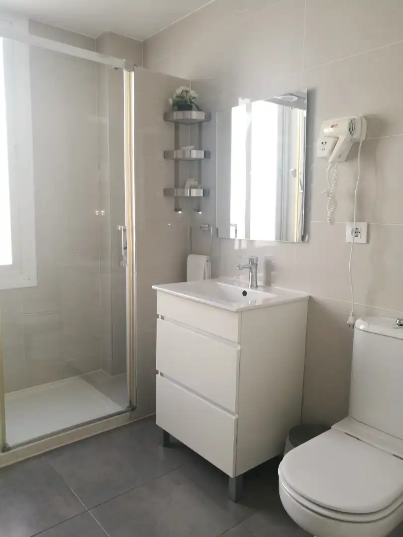 Bany de Apartament de lloguer en Sevilla amb Aire condicionat, Moblat i Rentadora