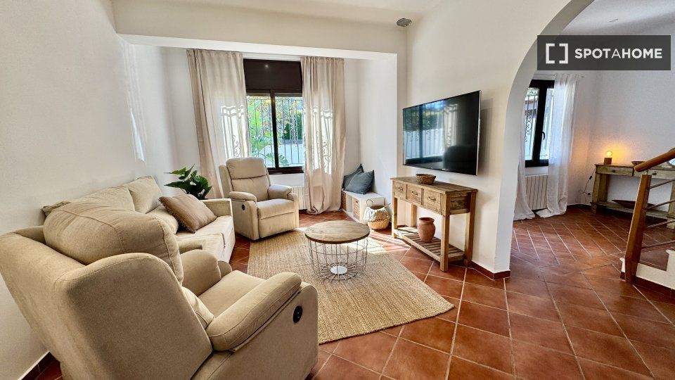 Living room of Flat to rent in Sant Vicenç de Montalt  with Air Conditioner, Heating and Furnished