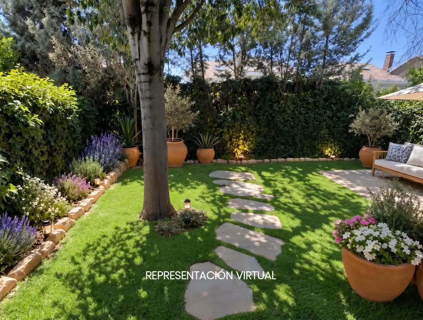 Garden of Detached homes for sale in Galapagar  with Air Conditioner, Heating and Private garden