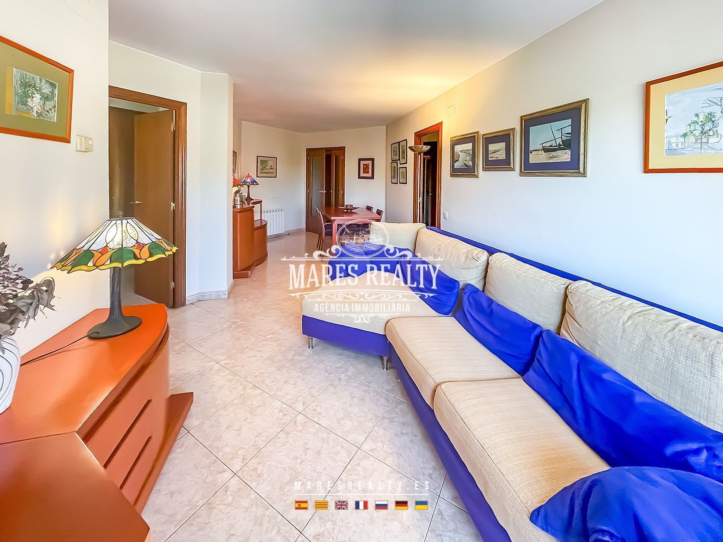 Living room of Flat for sale in Pineda de Mar  with Heating, Terrace and Furnished